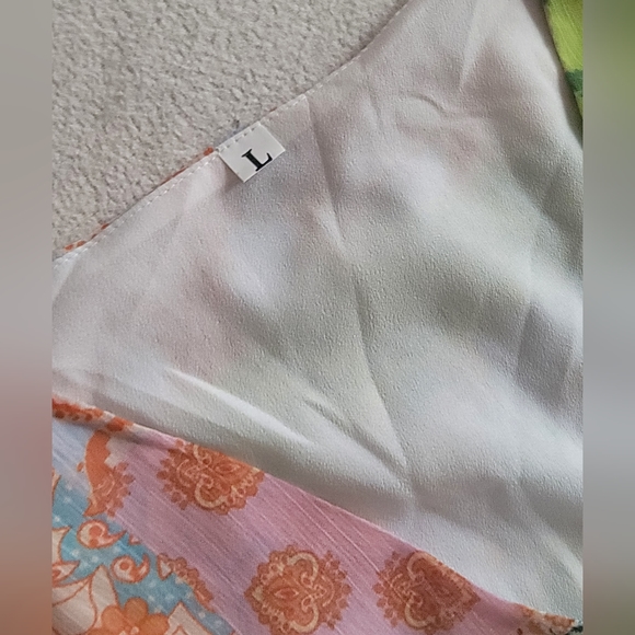 Shein Patchwork Button Down Ruffle Dress - Picture 5 of 10